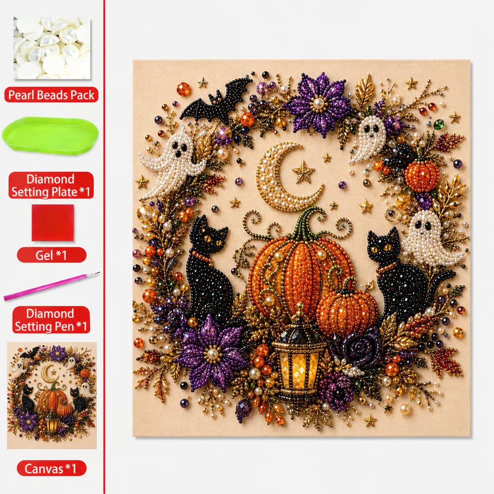💥 👻✨ Halloween Pearl Art DIY Kit – Turn Tiny Pearls into Spooky-Cute Magic