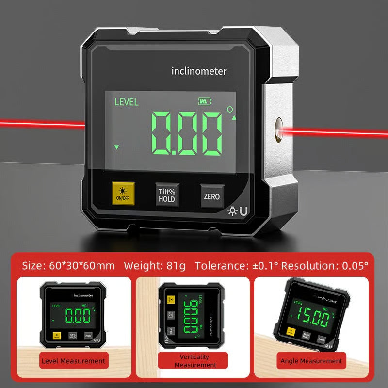 🔥4-Side Magnetic Digital Angle Gauge with Laser