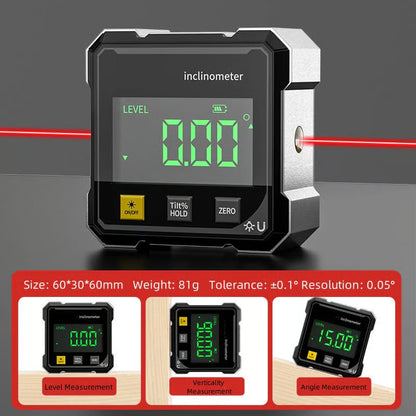 🔥4-Side Magnetic Digital Angle Gauge with Laser
