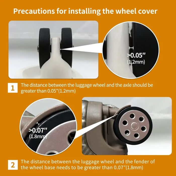 Luggage Wheel Protection Covers for 8 Spinner Wheels Luggage - Pack Of 8