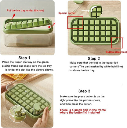 Ice Cube Tray with Lid and Bin