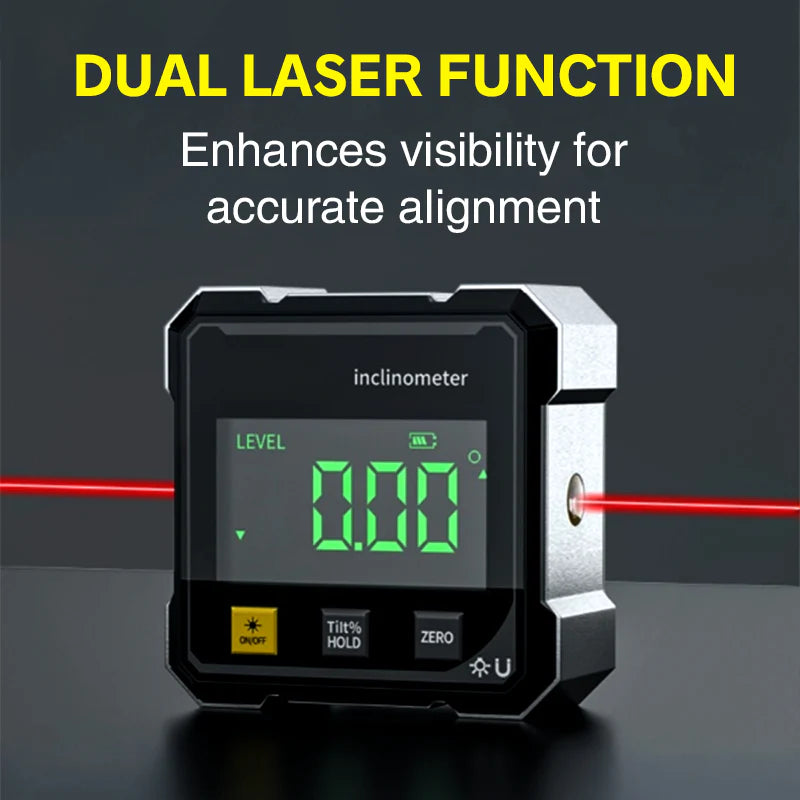 🔥4-Side Magnetic Digital Angle Gauge with Laser