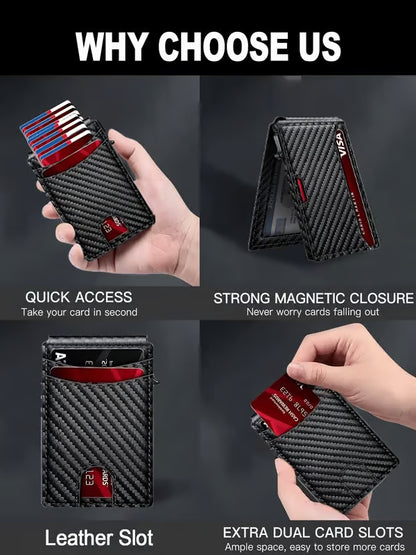 Pop-Up Slim Wallet for Men – RFID Blocking Aluminium Card Holder