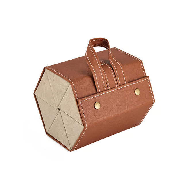 Multiple Glasses Leather Storage Case