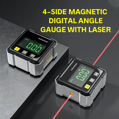 🔥4-Side Magnetic Digital Angle Gauge with Laser
