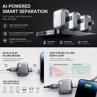 Smart Auto-Stop Charging Device for Mobile Smartphones & Handheld Devices