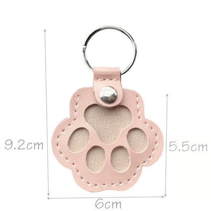 Pet Paw Shaped Leather Keychain - 4PCS