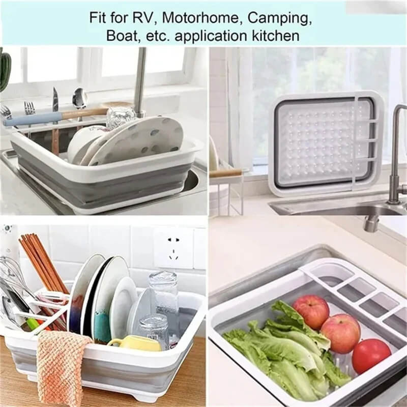 Kitchen Foldable Dish Rack with Drainer