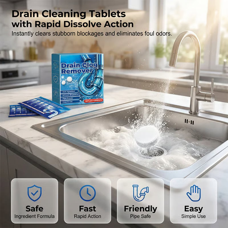 💦Drain Clog Remover Tablets - PACK OF 12