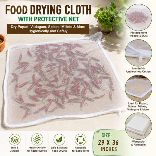 Reusable Cotton Drying Cloth with Net