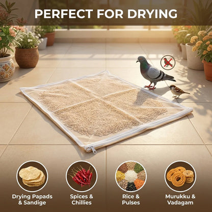 Premium Cotton Food Drying Cloth with Protective Mesh Net