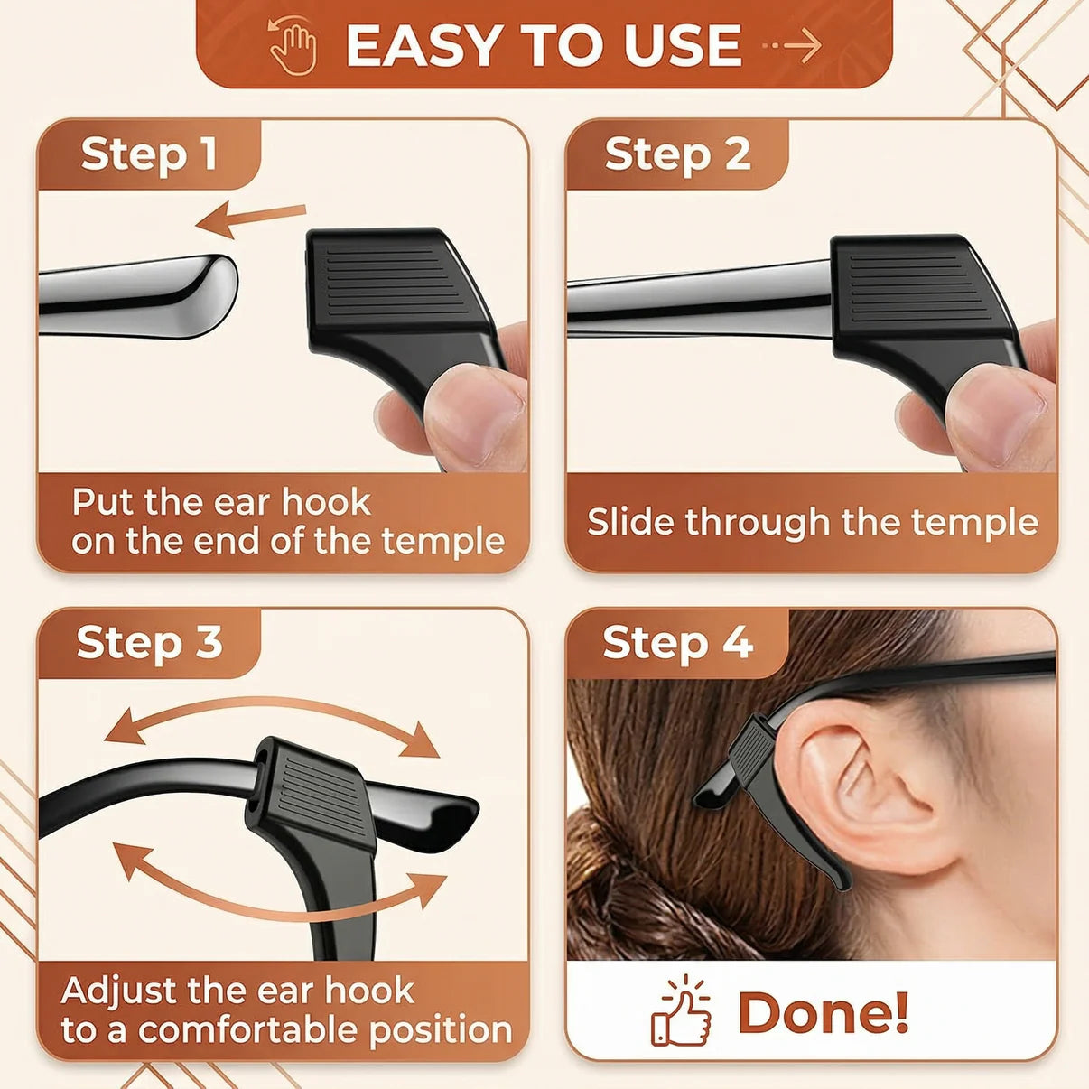 Glass Anti-Slip Hooks 2pcs
