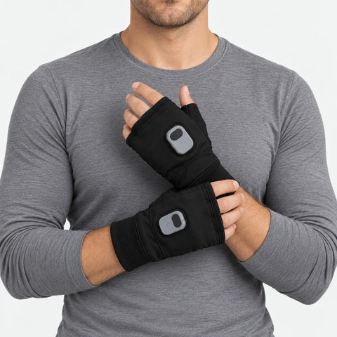 🧤Rechargeable Fingerless Heated Gloves – 3 Heat Settings, Type-C Charging, Hand Warmer for Office & Bike Rides 🔥