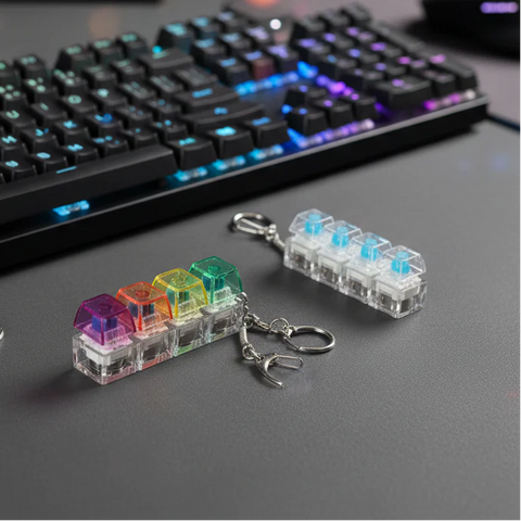 Keyboard Fidget Stress Relief Keychain for Kids & Adults (KC)