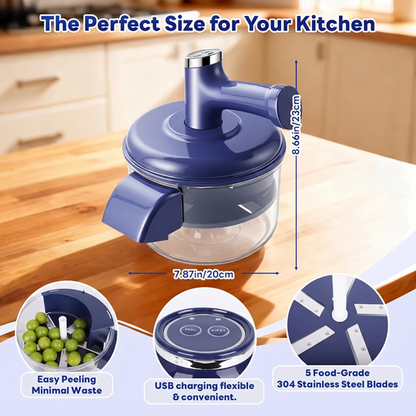 Electric Fruit Peeler & Mixer – 2-in-1, USB Rechargeable, One-Touch, 10s Peel 🍎