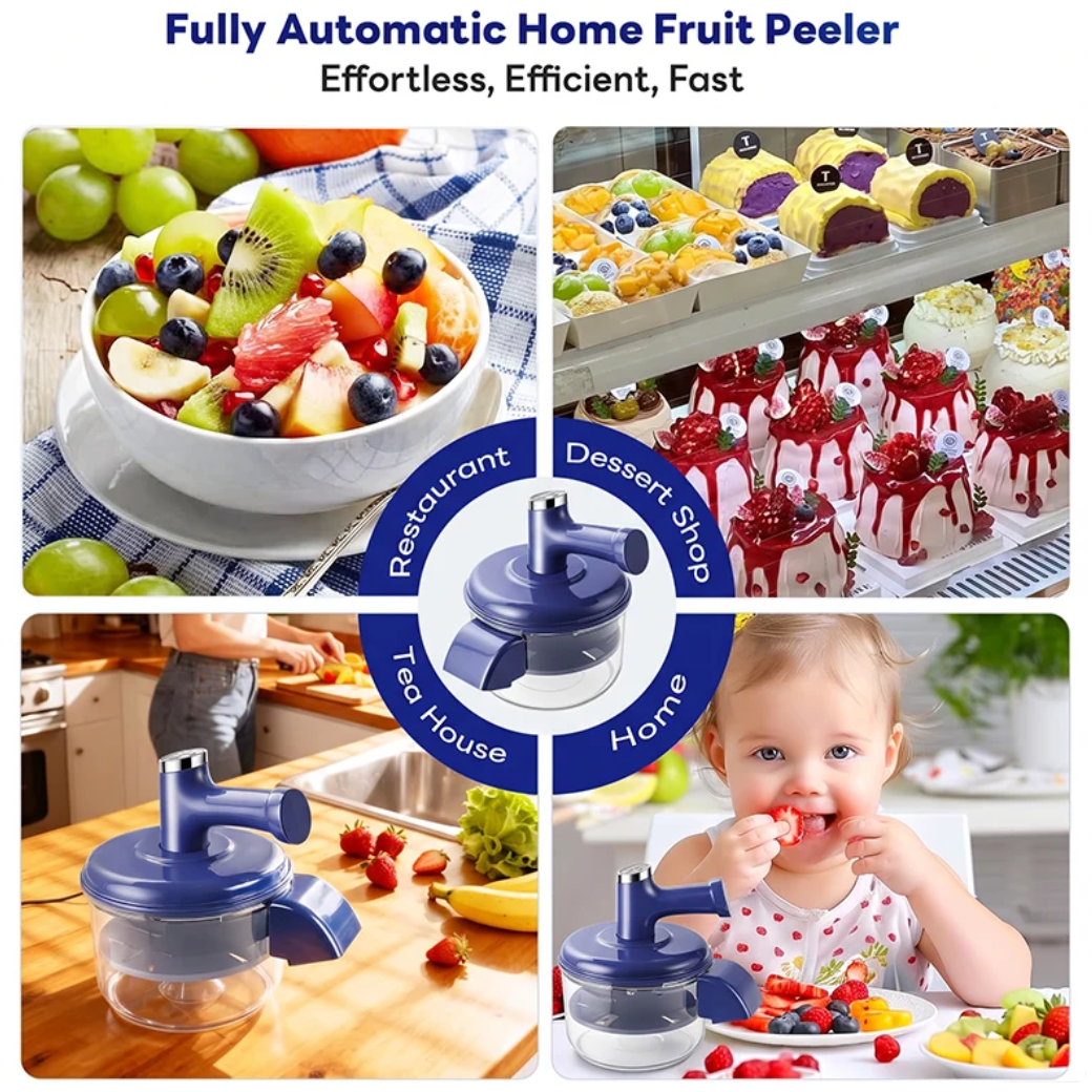Electric Fruit Peeler & Mixer – 2-in-1, USB Rechargeable, One-Touch, 10s Peel 🍎