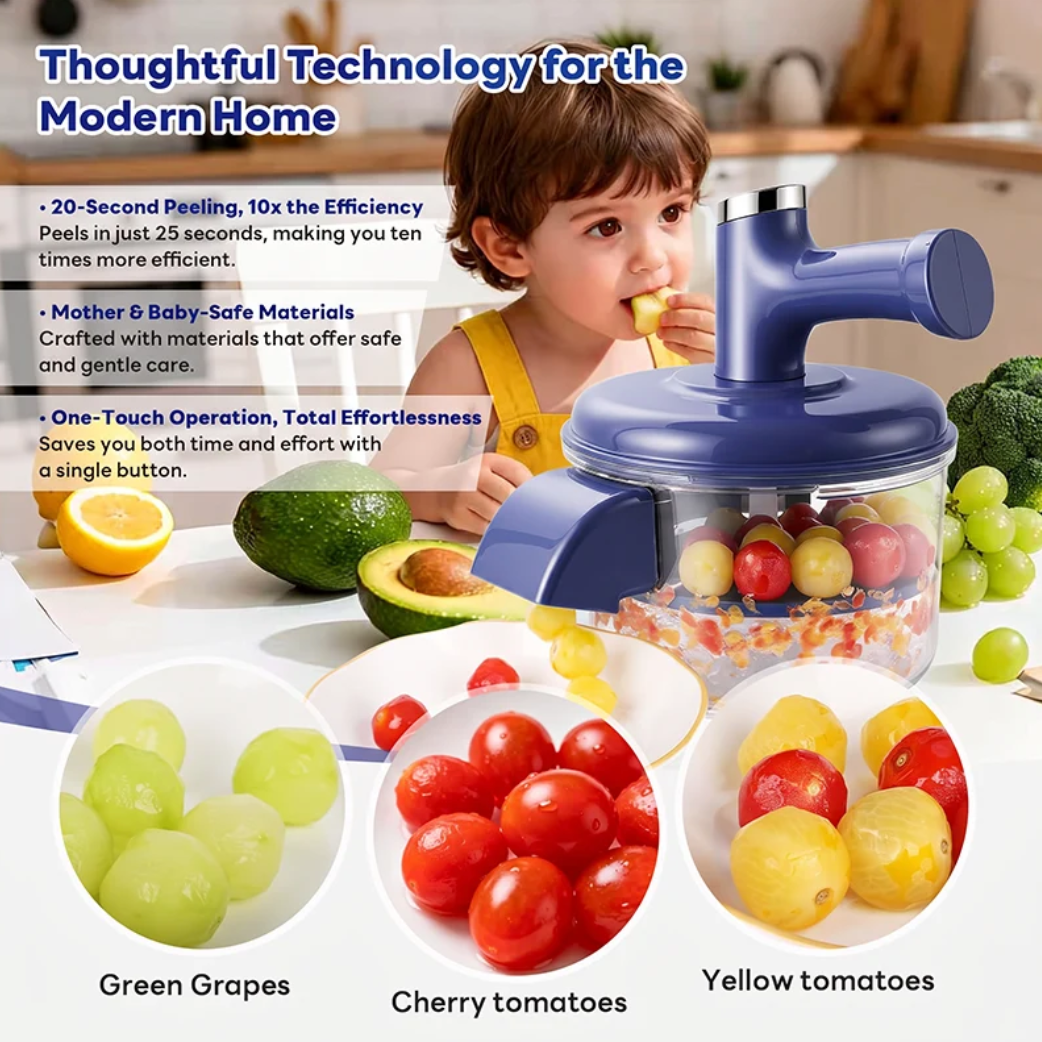 Electric Fruit Peeler & Mixer – 2-in-1, USB Rechargeable, One-Touch, 10s Peel 🍎