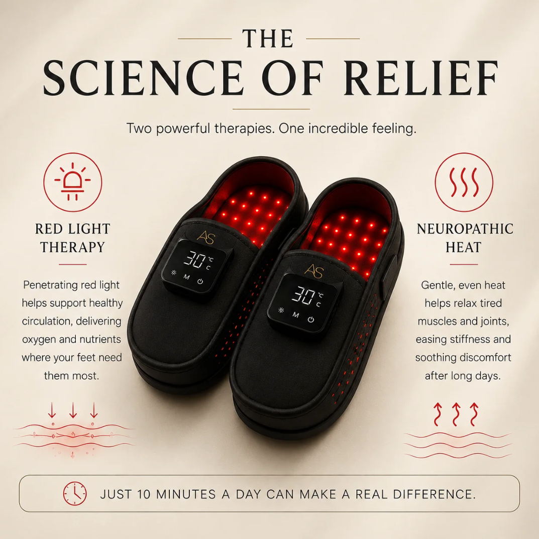 Aure Step™ Red Light  Slippers For Foot Pain Relief