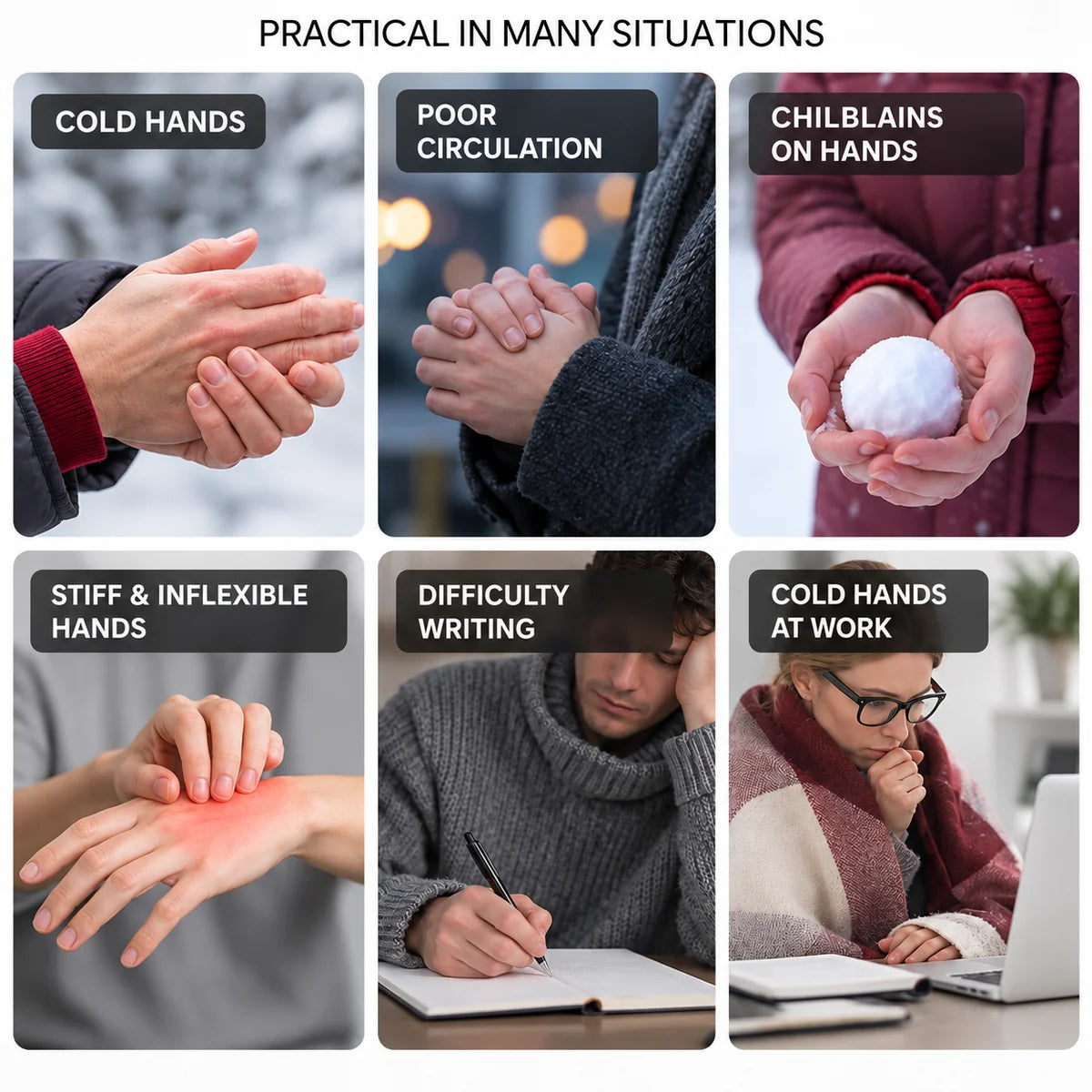🧤Rechargeable Fingerless Heated Gloves – 3 Heat Settings, Type-C Charging, Hand Warmer for Office & Bike Rides 🔥