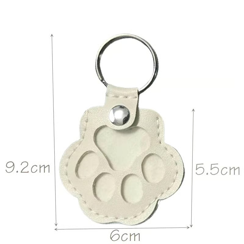 Pet Paw Shaped Leather Keychain - 4PCS