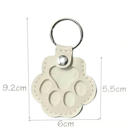 Pet Paw Shaped Leather Keychain - 4PCS