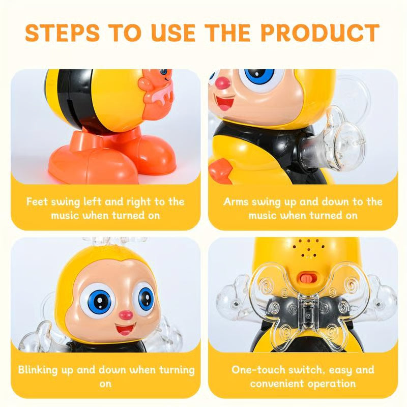 🎁Electric Dancing Bee Toy for Kids, Interactive Light & Music Learning Toy, Fun Educational Gift for Children