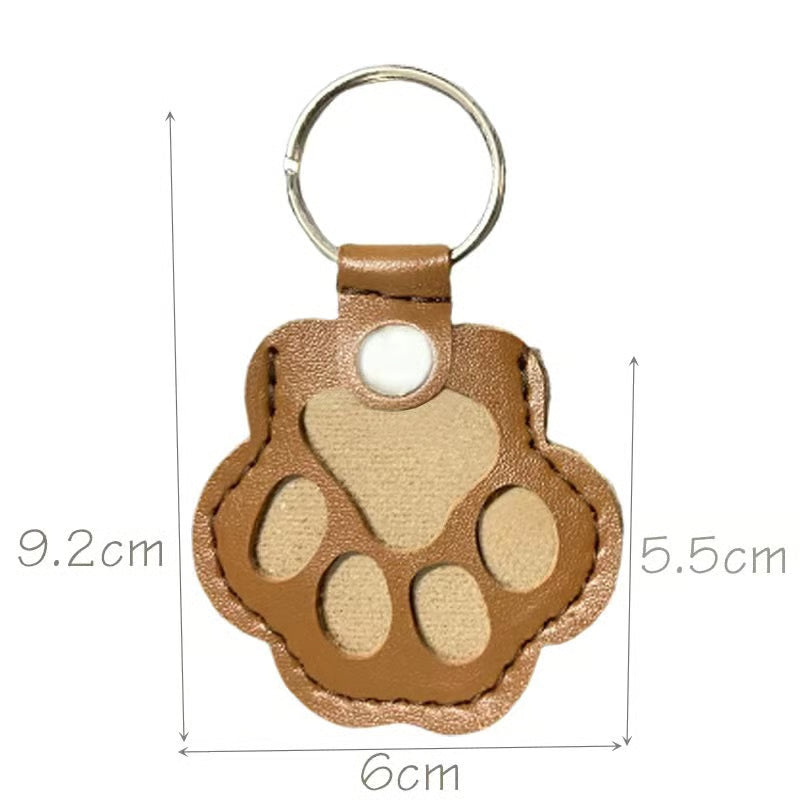 Pet Paw Shaped Leather Keychain - 4PCS
