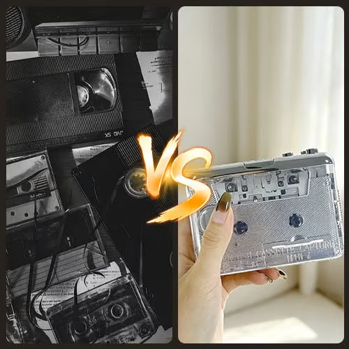 Transparent Portable Stereo Cassette Player with MP3/WAV Converter