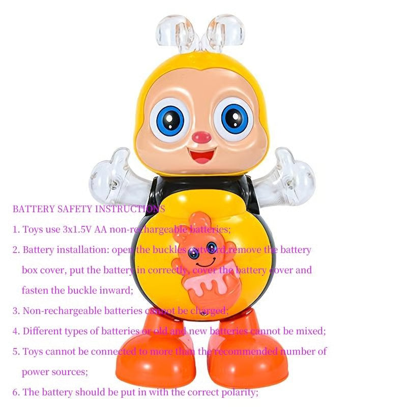 🎁Electric Dancing Bee Toy for Kids, Interactive Light & Music Learning Toy, Fun Educational Gift for Children