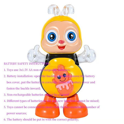 🎁Electric Dancing Bee Toy for Kids, Interactive Light & Music Learning Toy, Fun Educational Gift for Children