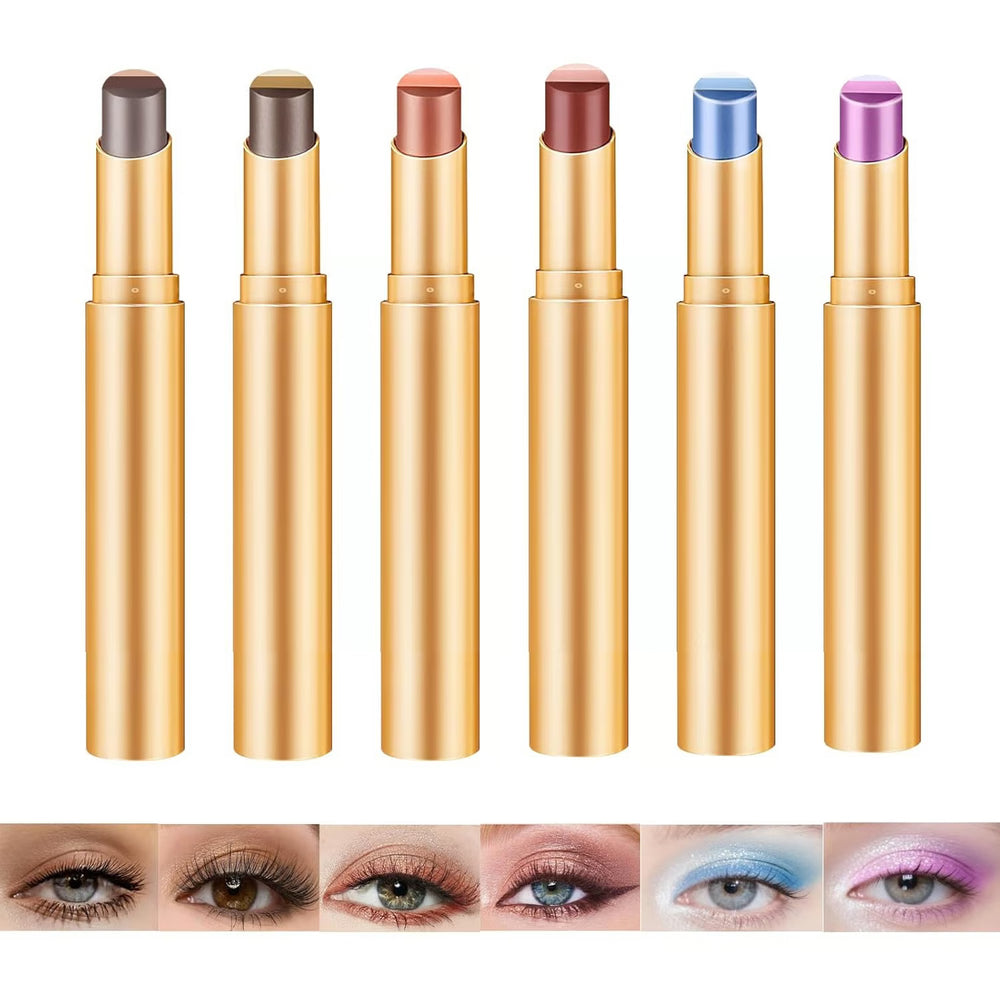 3-Shade Cream Eyeshadow Stick – Smooth Blendable Eye Makeup (Pack of 6)