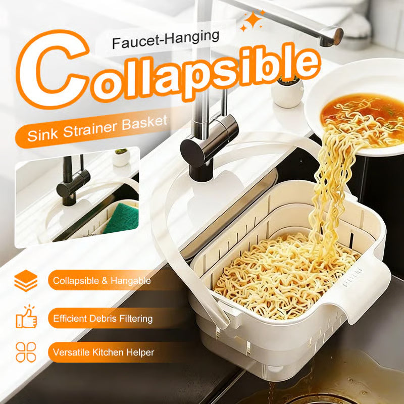 🥦🍅Collapsible Faucet-Hanging Sink Strainer Basket