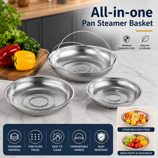 All-In-One Stainless Steel Steamer With Handle