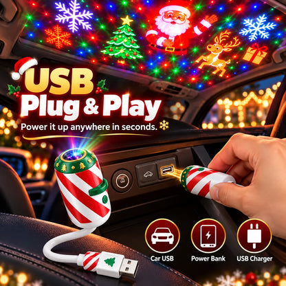 🎅USB Christmas Car Projector – Transform Your Windows into a Magical Holiday Light Show!🎄