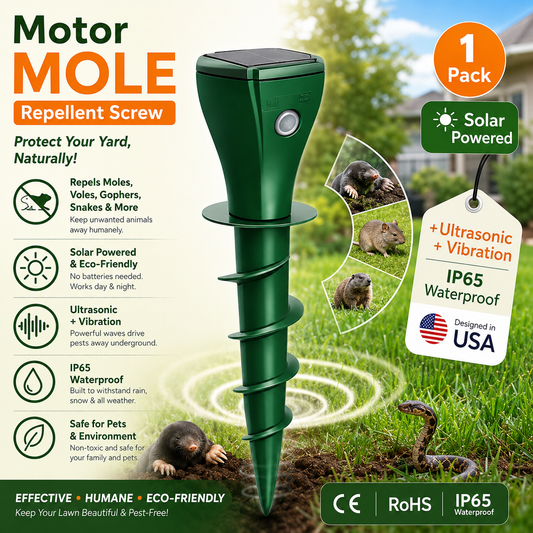 ☘️Solar Powered Waterproof Screw Mole Repellent