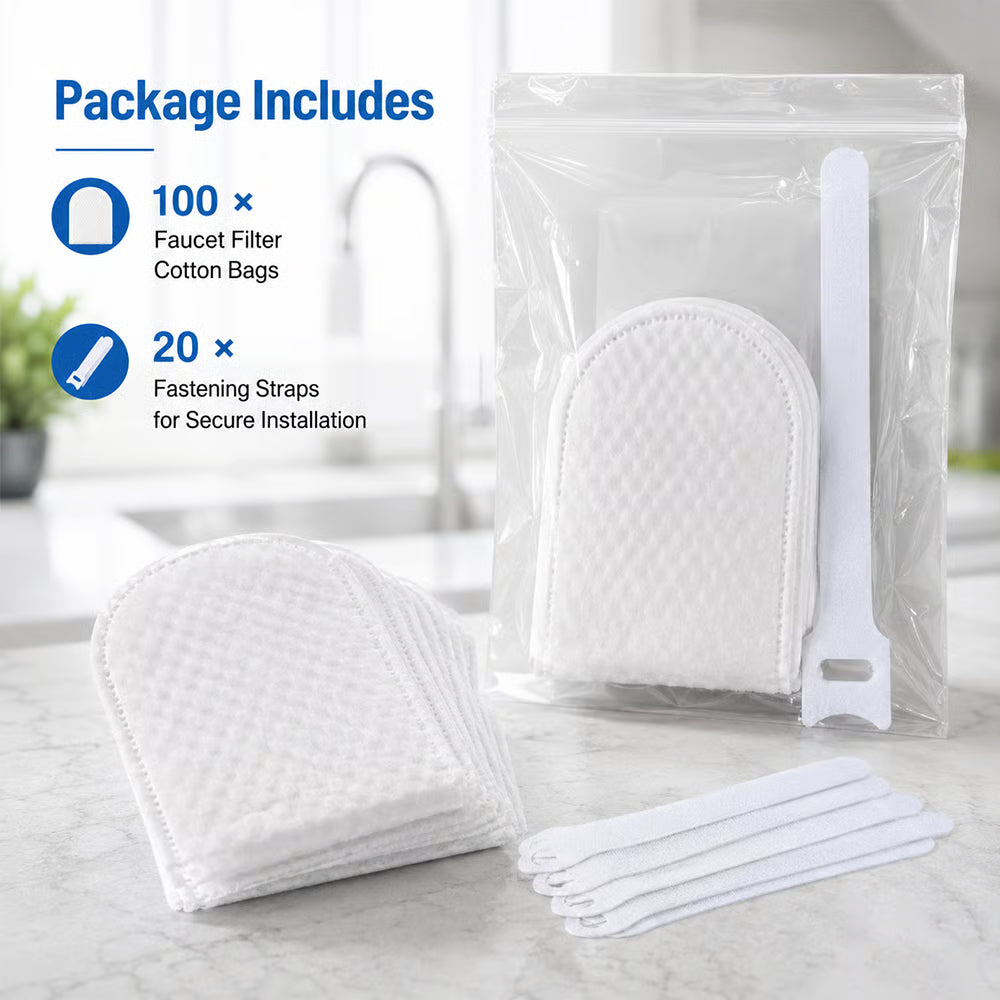 Faucet Filter Cotton Bags - Universal, 100 PCS Splash-Proof Faucet Filter 🌟Set