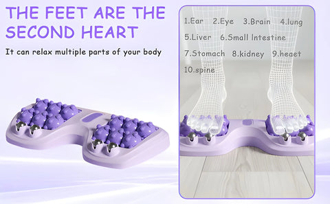 Portable Double Foot Massage Roller – Reflexology Foot Therapy Tool