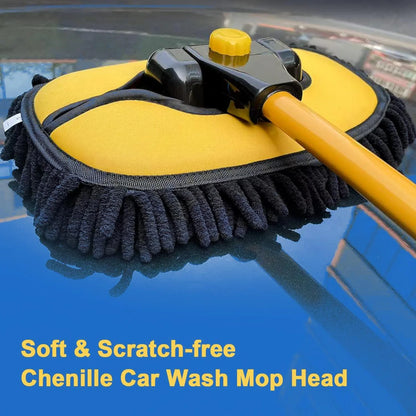 Car Wash Brush Mop: Adjustable Telescopic Wash Brush Kit