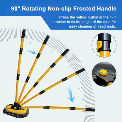 Car Wash Brush Mop: Adjustable Telescopic Wash Brush Kit