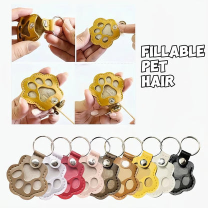 Pet Paw Shaped Leather Keychain - 4PCS