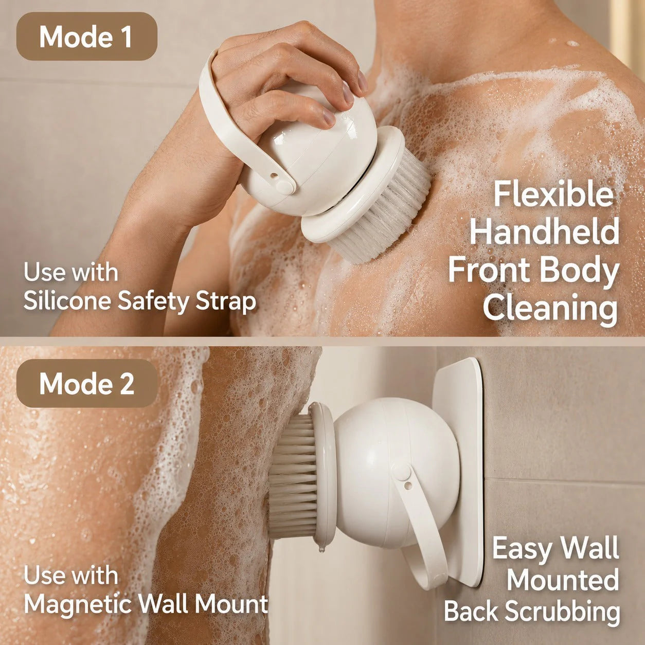 Glide & Scrub Automatic Rotating Shower Body Scrubber