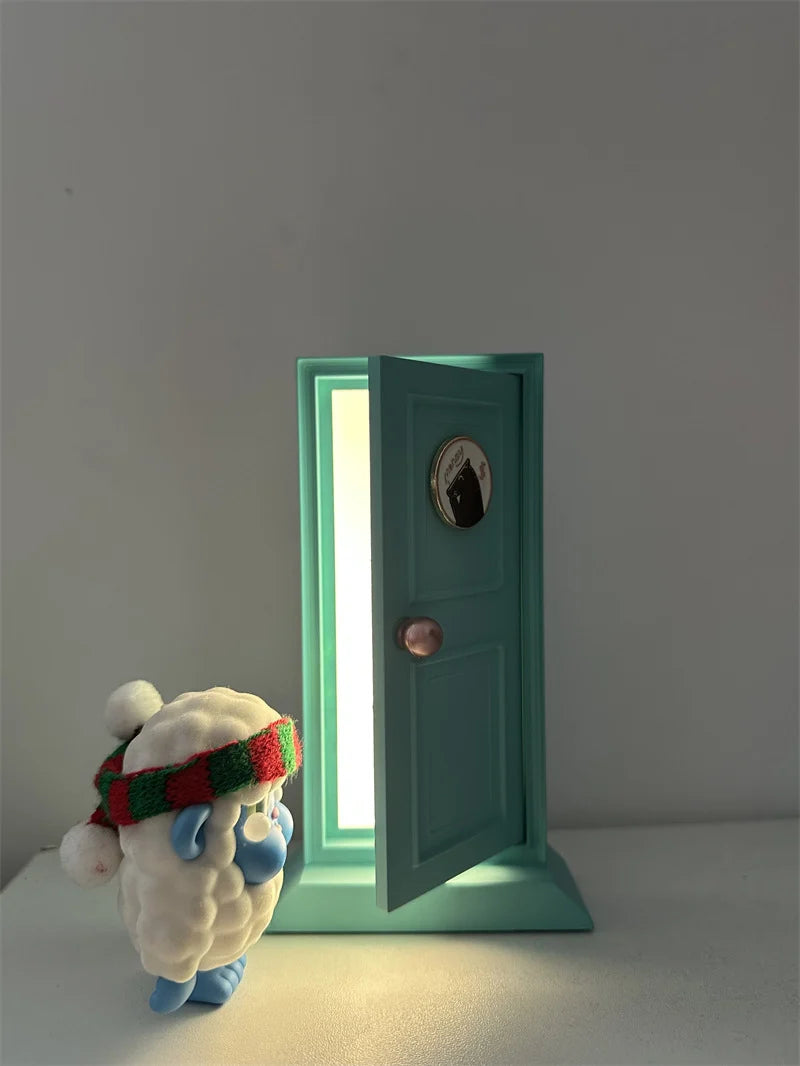 Cute Mini Door‑Shaped LED Table Lamp, Whimsical Decorative Ambient Night Light for Shelf & Bedroom