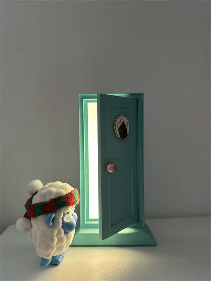 Cute Mini Door‑Shaped LED Table Lamp, Whimsical Decorative Ambient Night Light for Shelf & Bedroom