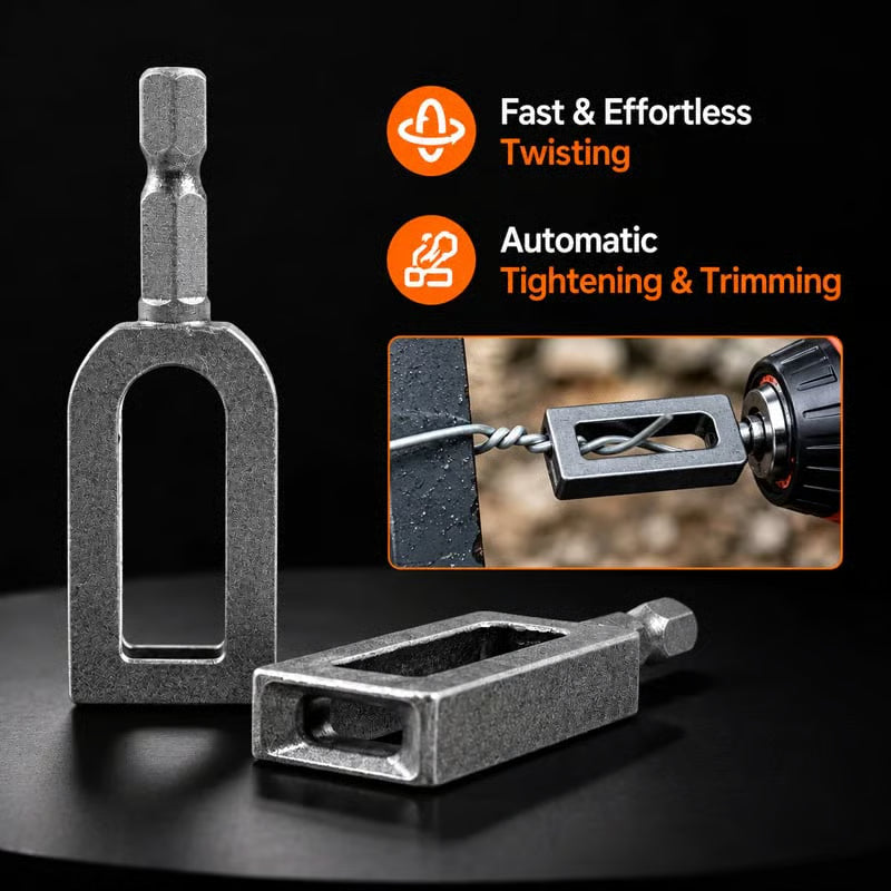 Steel Wire Twisting Tool for Drill - Fast Tightening & Auto Trimming Wire Twist Attachment