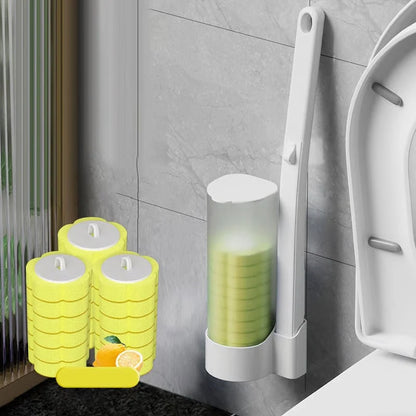 🚽💦Hands-Free Disposable Toilet Brush with Replaceable Cleaning Heads
