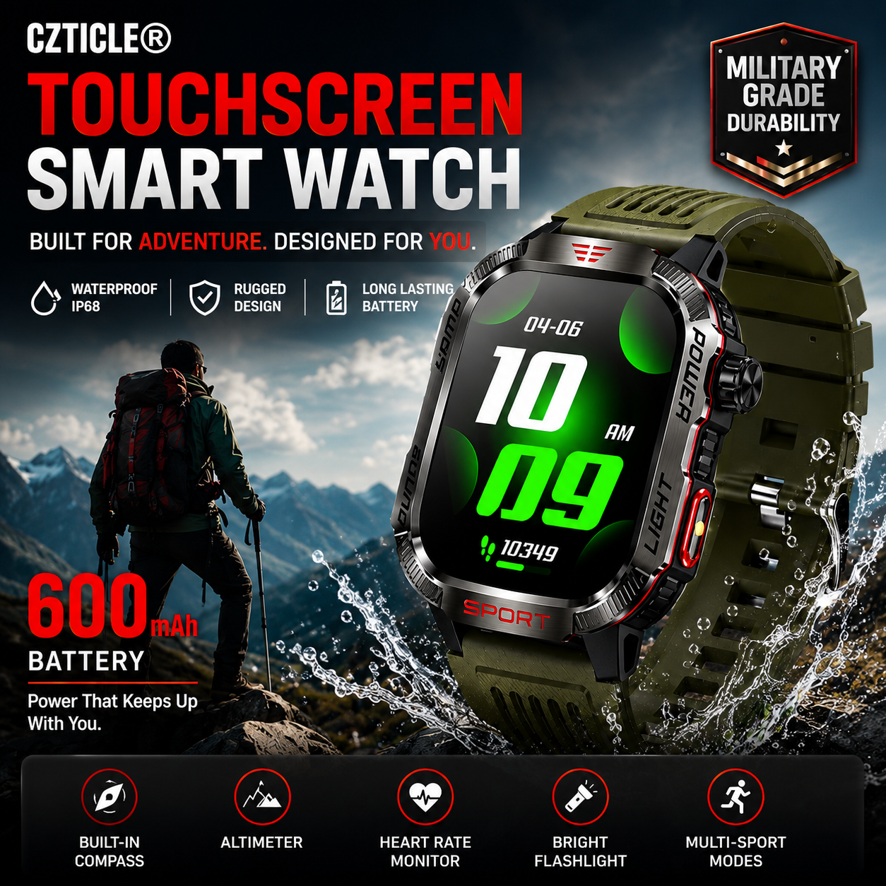 CZTICLE® Touchscreen Waterproof Smart Watch