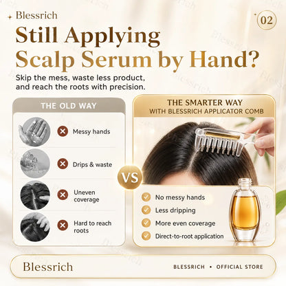 Transparent Hair Oil Applicator Comb With Serum