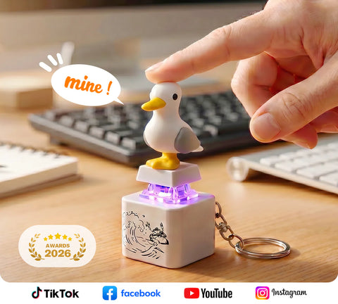 Press-to-Play Seagull Keychain with Light and Sound