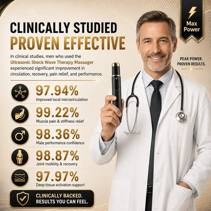 Advanced Acoustic Shockwave Therapy restores penile tissue health to enhance rise rigidity, stamina, and male performance confidence, relieving muscle pain, joint stiffness, tendon discomfort📈