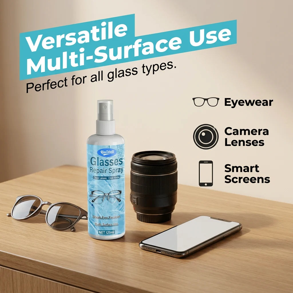 PACK OF 2 - Lens Scratch Repair Spray 👓✨ – Micro-Scratch Remover, Streak-Free, Safe on Coatings